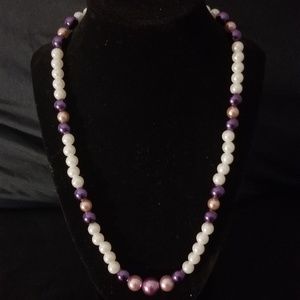Purple and Pink Pearl Necklace